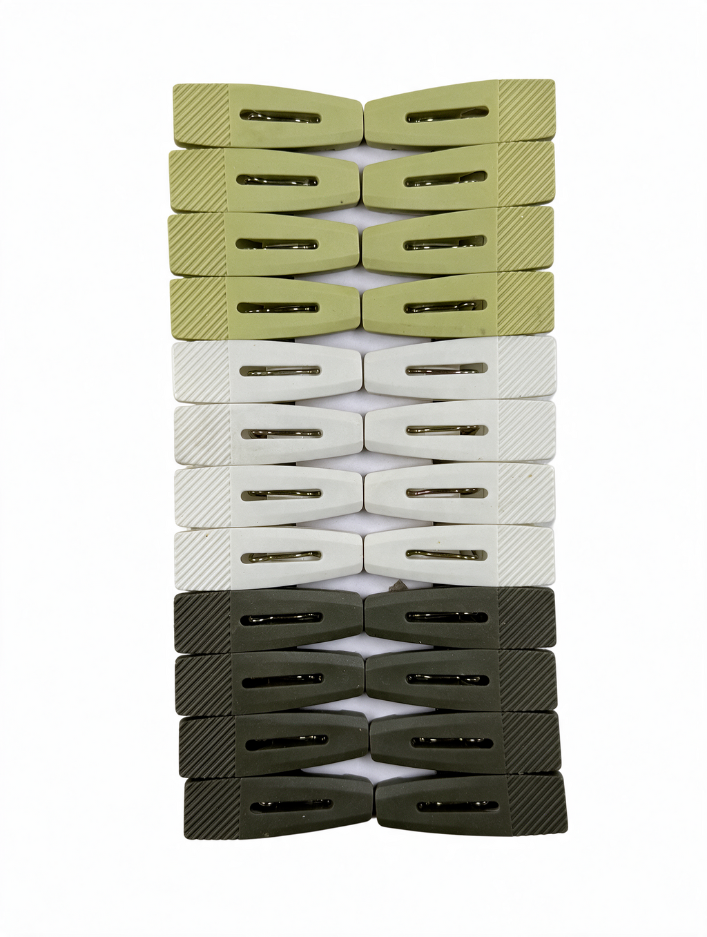 24-piece grip-tip laundry clothes peg set on white background