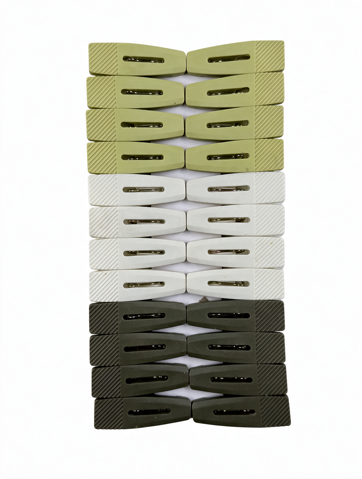 24-piece grip-tip laundry clothes peg set on white background