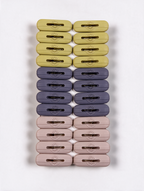 24-piece round-detail laundry clothes peg set on white background