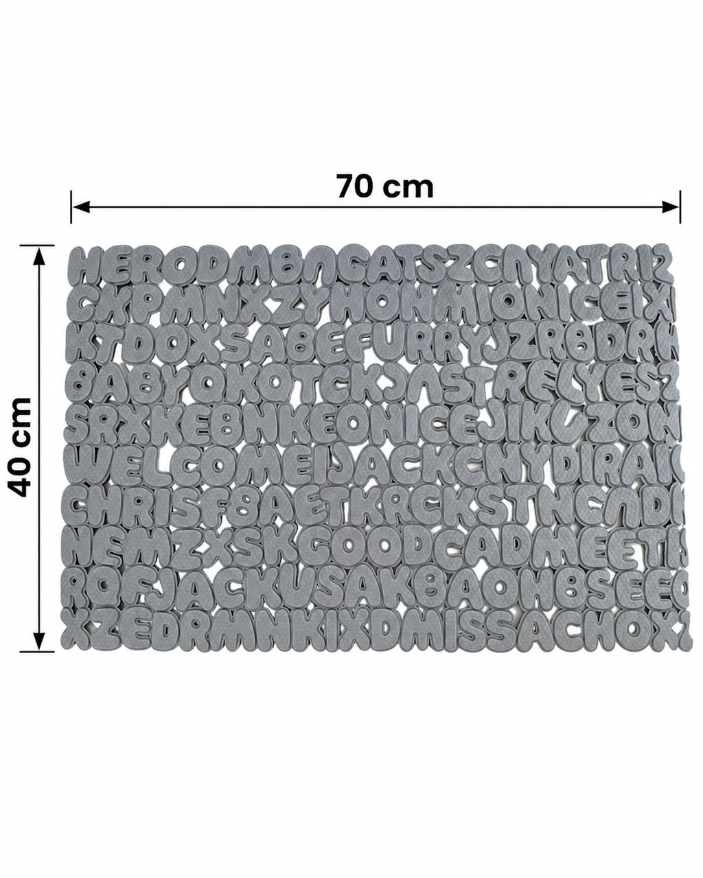 Vallena alphabet non-slip shower mat 70 x 40 cm