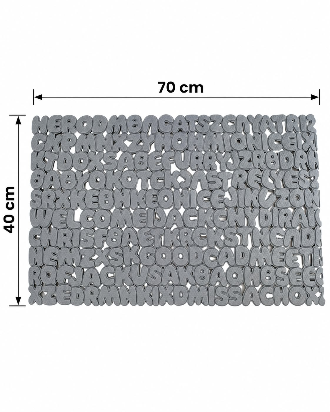 Vallena alphabet non-slip shower mat 70 x 40 cm