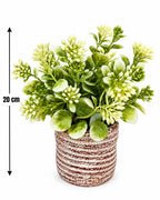 Artificial potted flowering plant HL64-37 white - 20 cm
