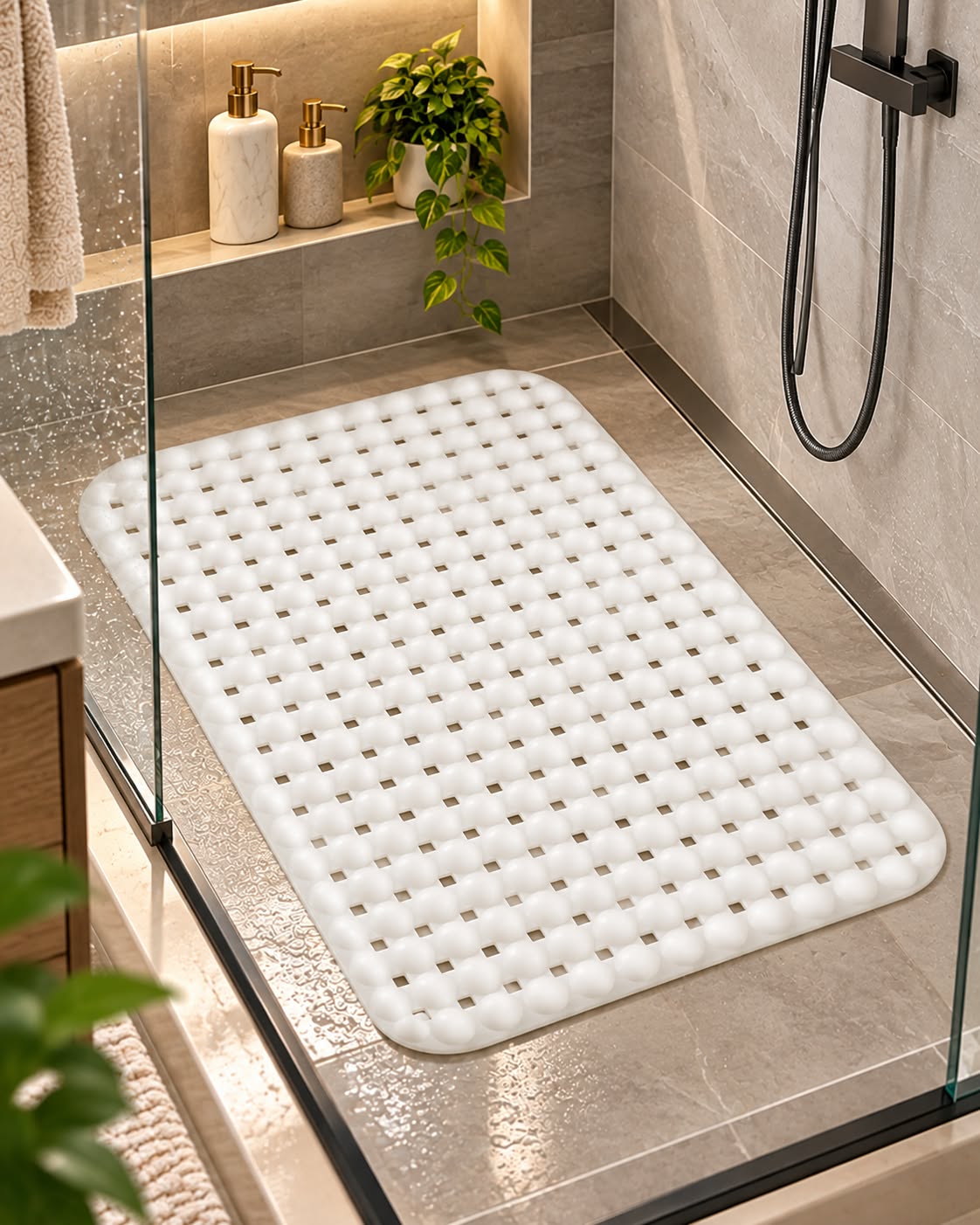 Vallena non-slip shower mat 70 x 40 cm in bathroom shower