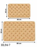 Bathroom mat set size guide 80 x 50 cm and 60 x 40 cm