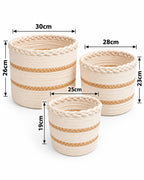 3-piece woven storage basket set dimensions