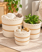 3-piece woven storage basket set lifestyle display